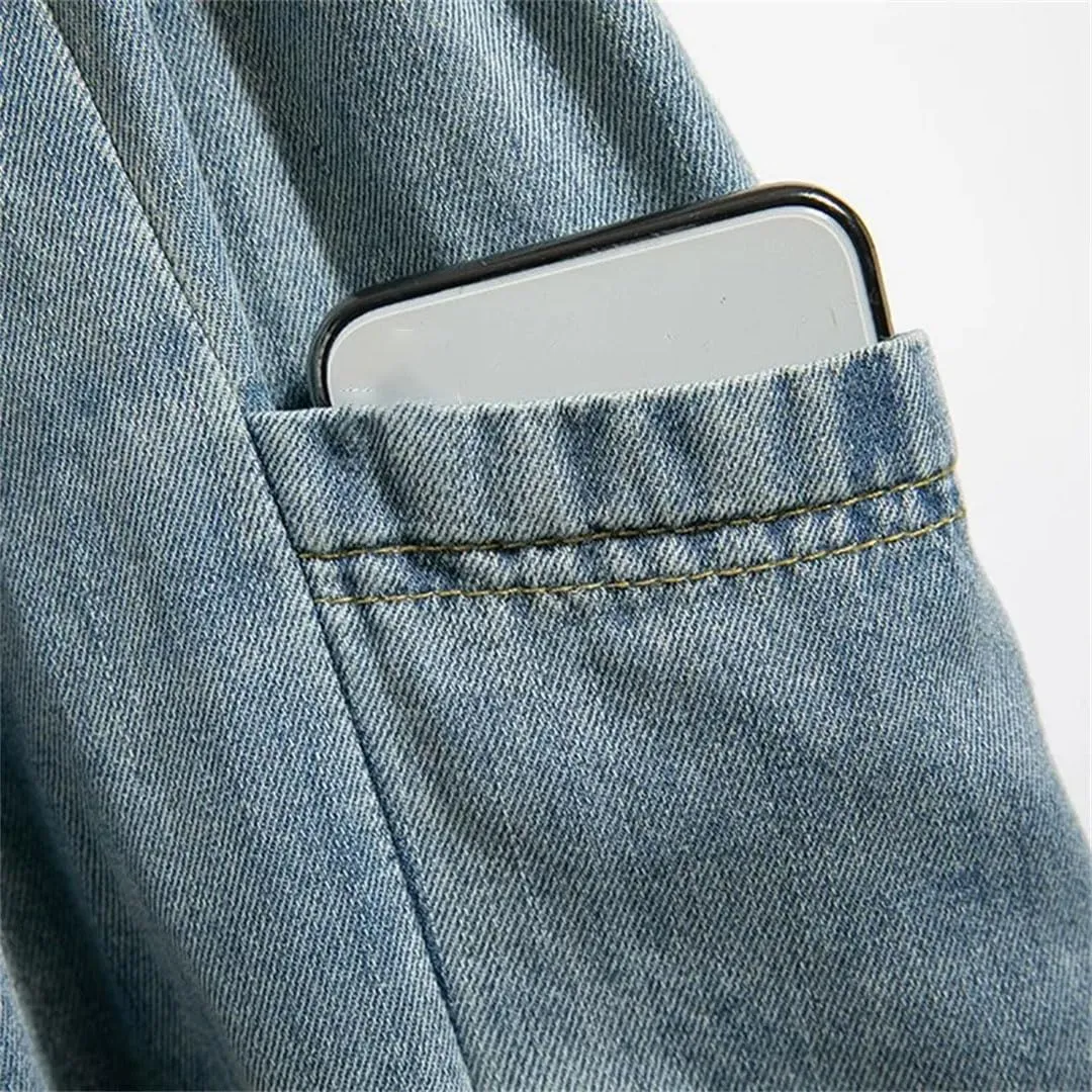 Women High Waist Casual Denim Skirts Vintage Style Single-Breasted Basics A-Line Long Skirts