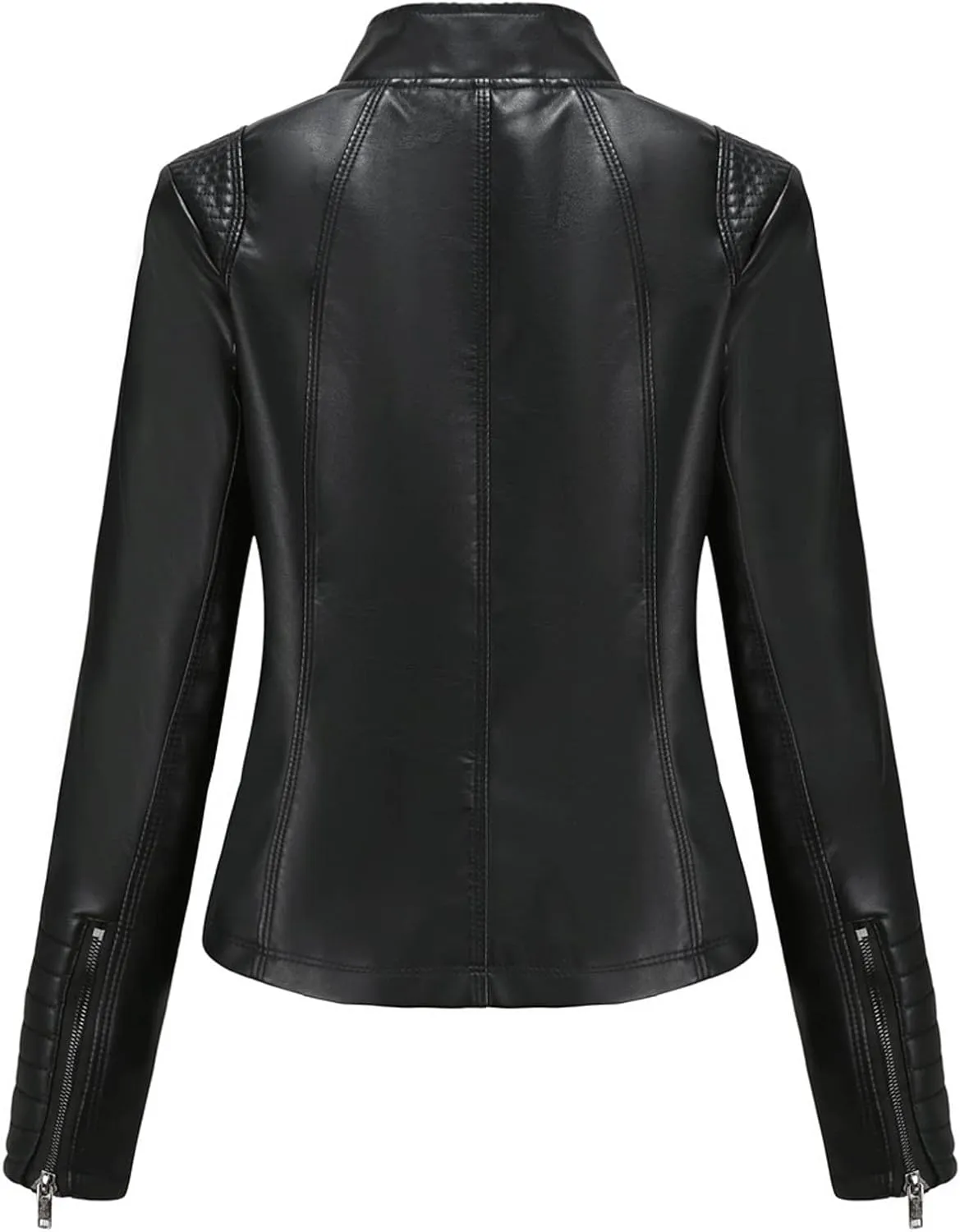 Women jacket Women Moto Biker Zipper Jacket Autumn Spring Motorcycle Leather Jacket Ladies Black Red Coffee Apricot