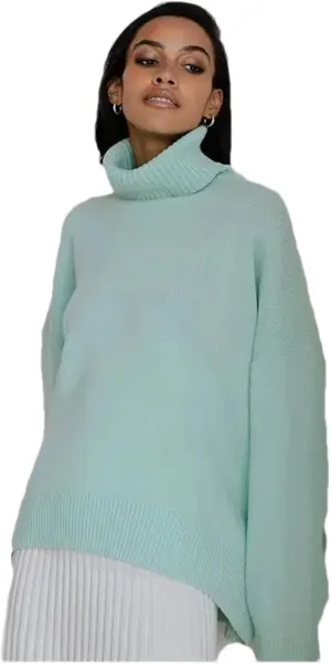 Women Loose Pullover Turtleneck Oversized Sweater Winter Casual Cashmere Knitted Jumper