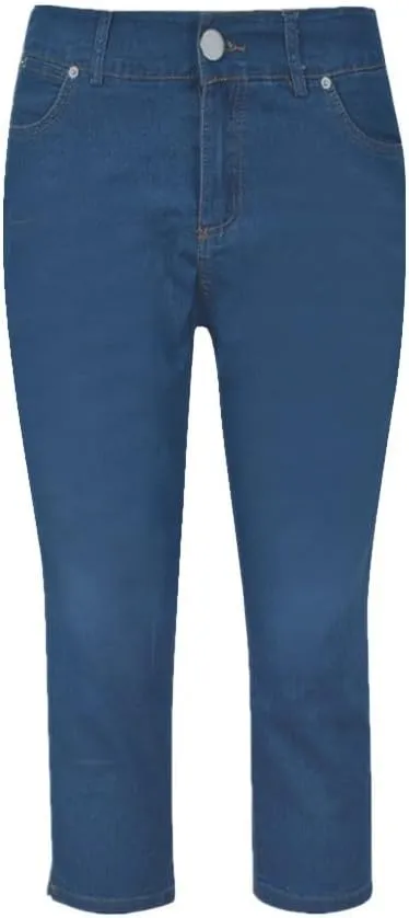 Women Plus Size Slim Jeans Stretch Tummy Control 3/4 Length Tight Calf Denim Pant Summer Office Relax Casual Trousers