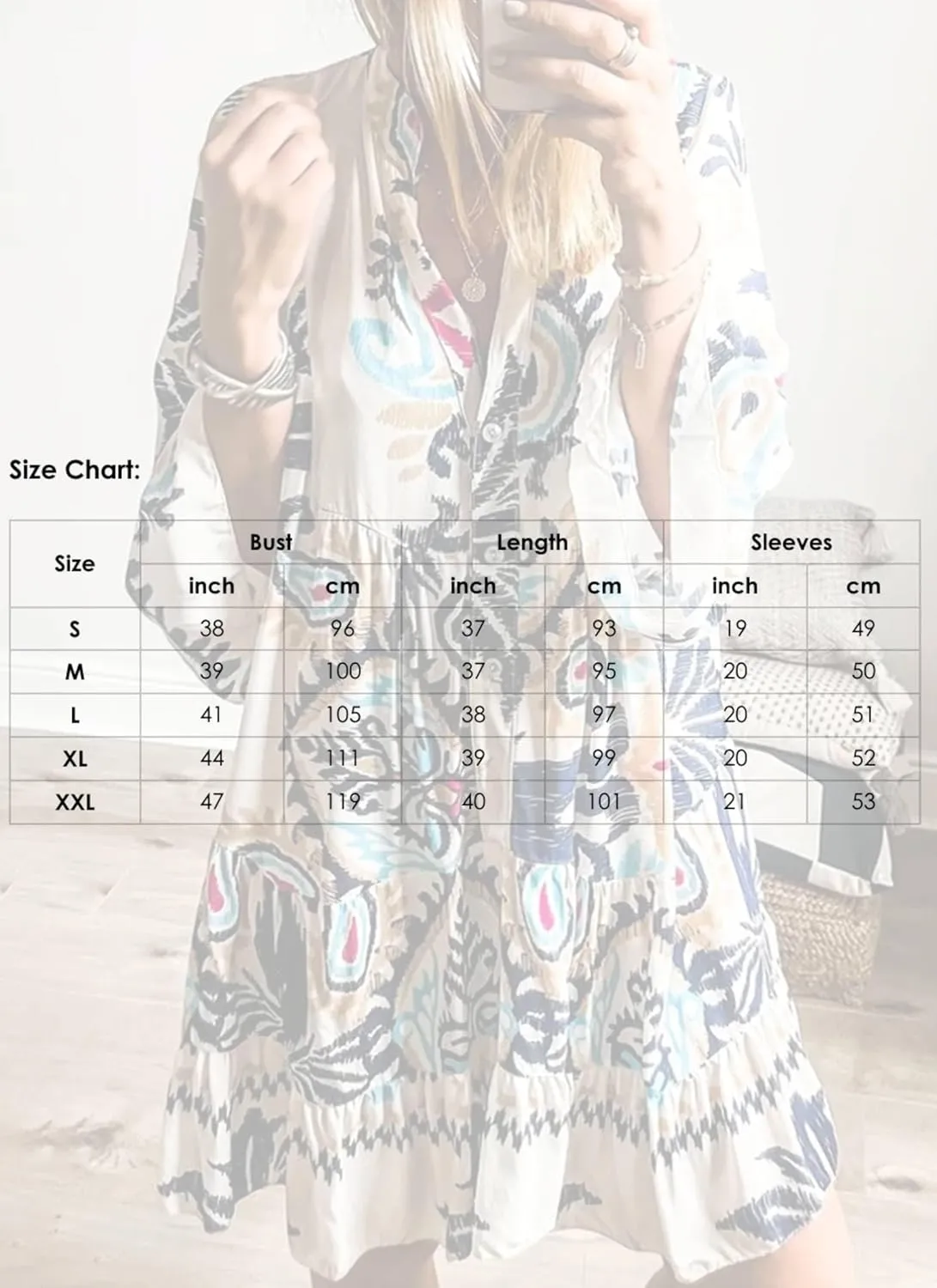 Women's 2025 Summer Loose Unique Printed Long Sleeve Mini Dress Casual Lapel V Neck Smocked Flowy Shift Mini Dress