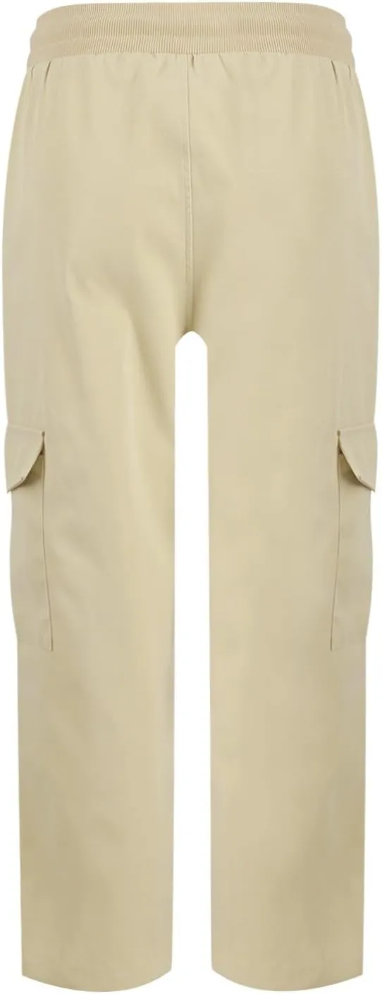 Womens Cargo Pants Casual Loose Hiking Pants Drawstring High Waisted Cropped Pants Trendy Cargo Joggers with Pockets
