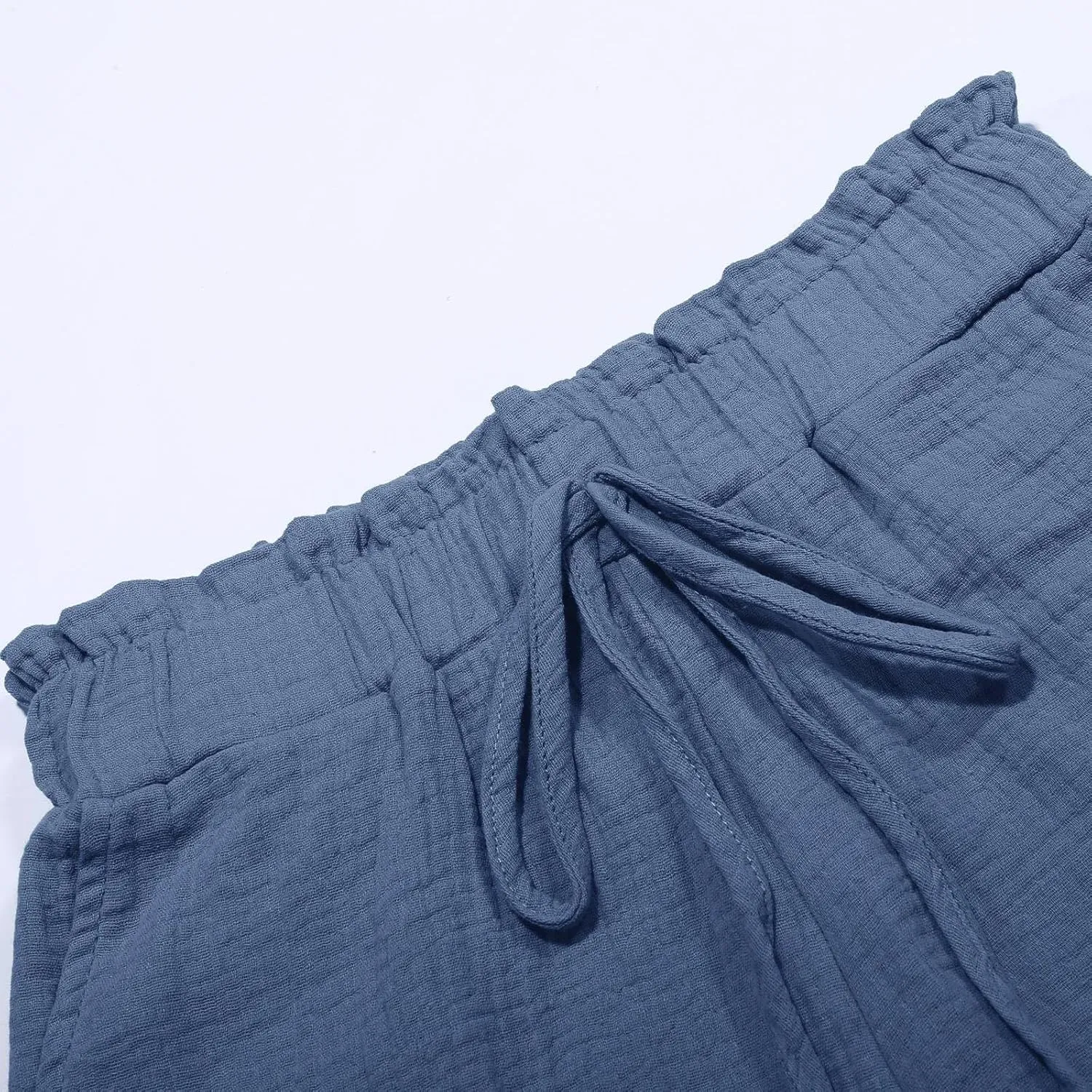 Womens Casual Shorts Elastic High Waisted Wide Leg Shorts 2024 Vacation Resort Beach Cruise Shorts with Pocket Summer