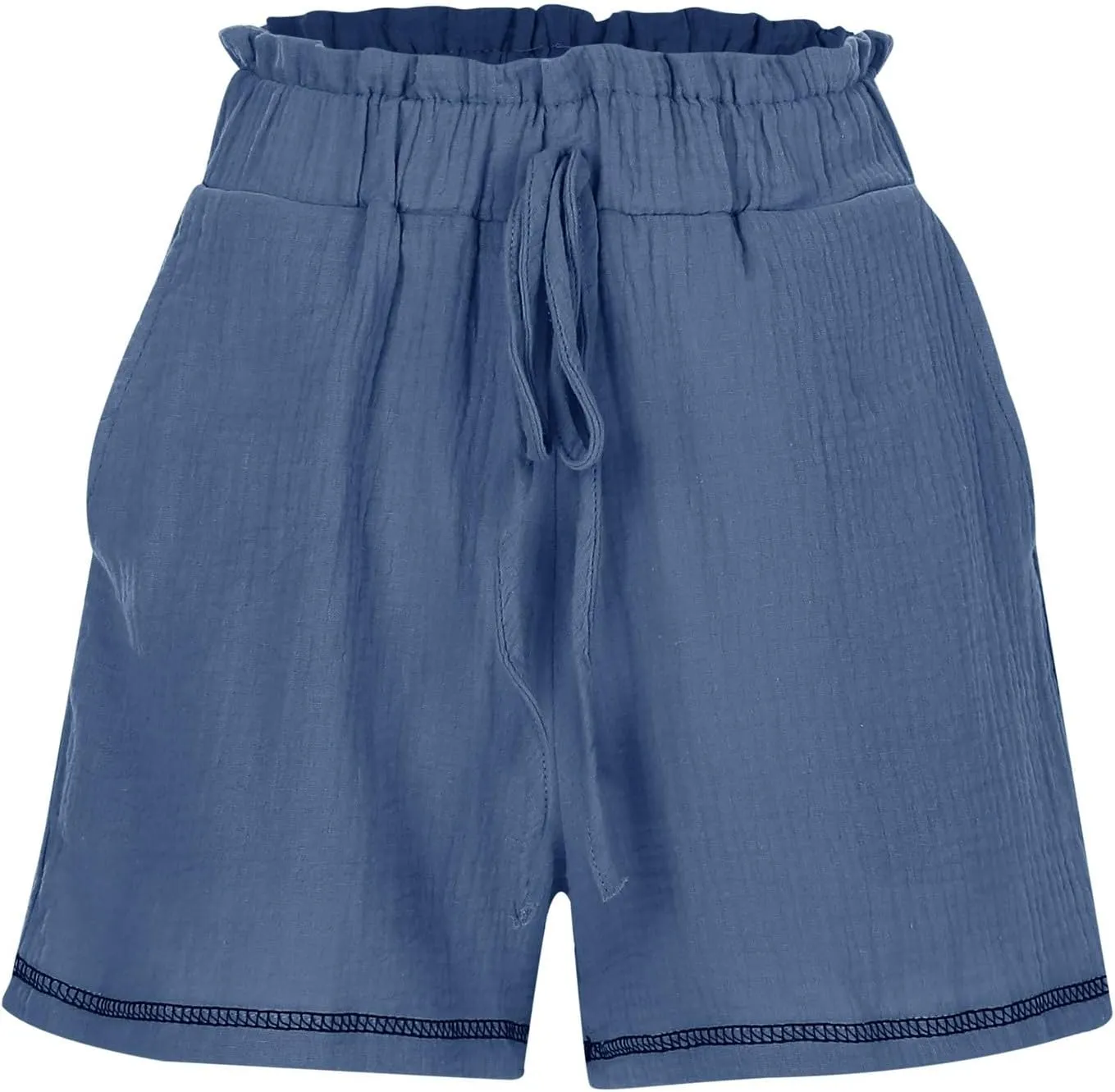 Womens Casual Shorts Elastic High Waisted Wide Leg Shorts 2024 Vacation Resort Beach Cruise Shorts with Pocket Summer