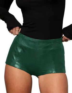 Women's Faux Leather Shorts High Waist Stretch Skinny Mini Shorts Sexy Hot Pants