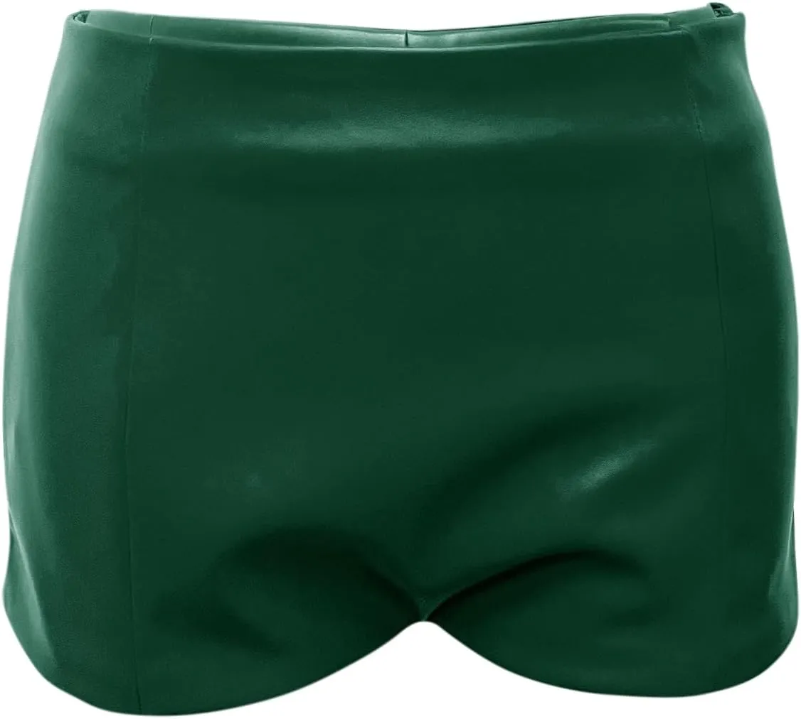 Women's Faux Leather Shorts High Waist Stretch Skinny Mini Shorts Sexy Hot Pants