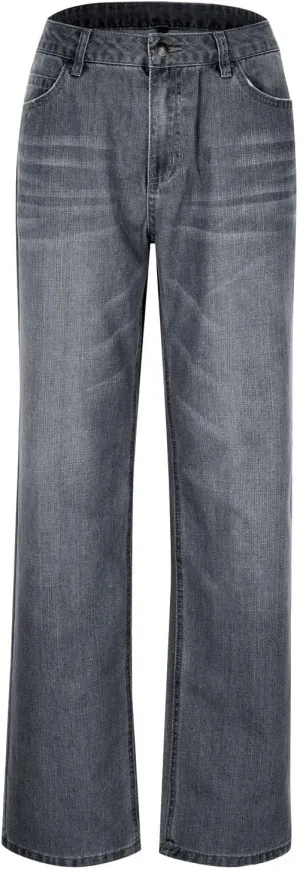 Women's High-Waisted Ripped Jeans Fashionable Distressed Gradient Casual Denim Pant Street Hip Hop Trendy Streetwears