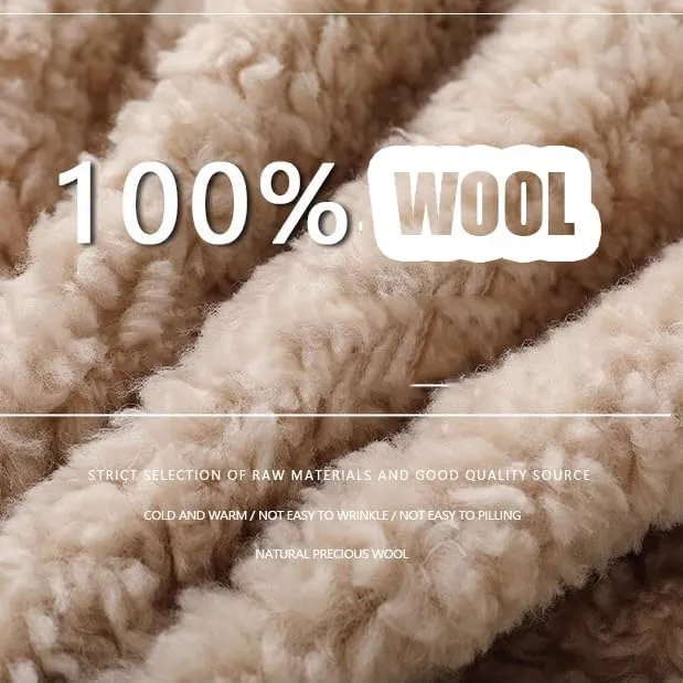 Womens Hooded Winter Wool Coat Long Sleeve Solid Fuzzy Teddy Fleece Cardigans Jacket Coats Outerwear with Pocket