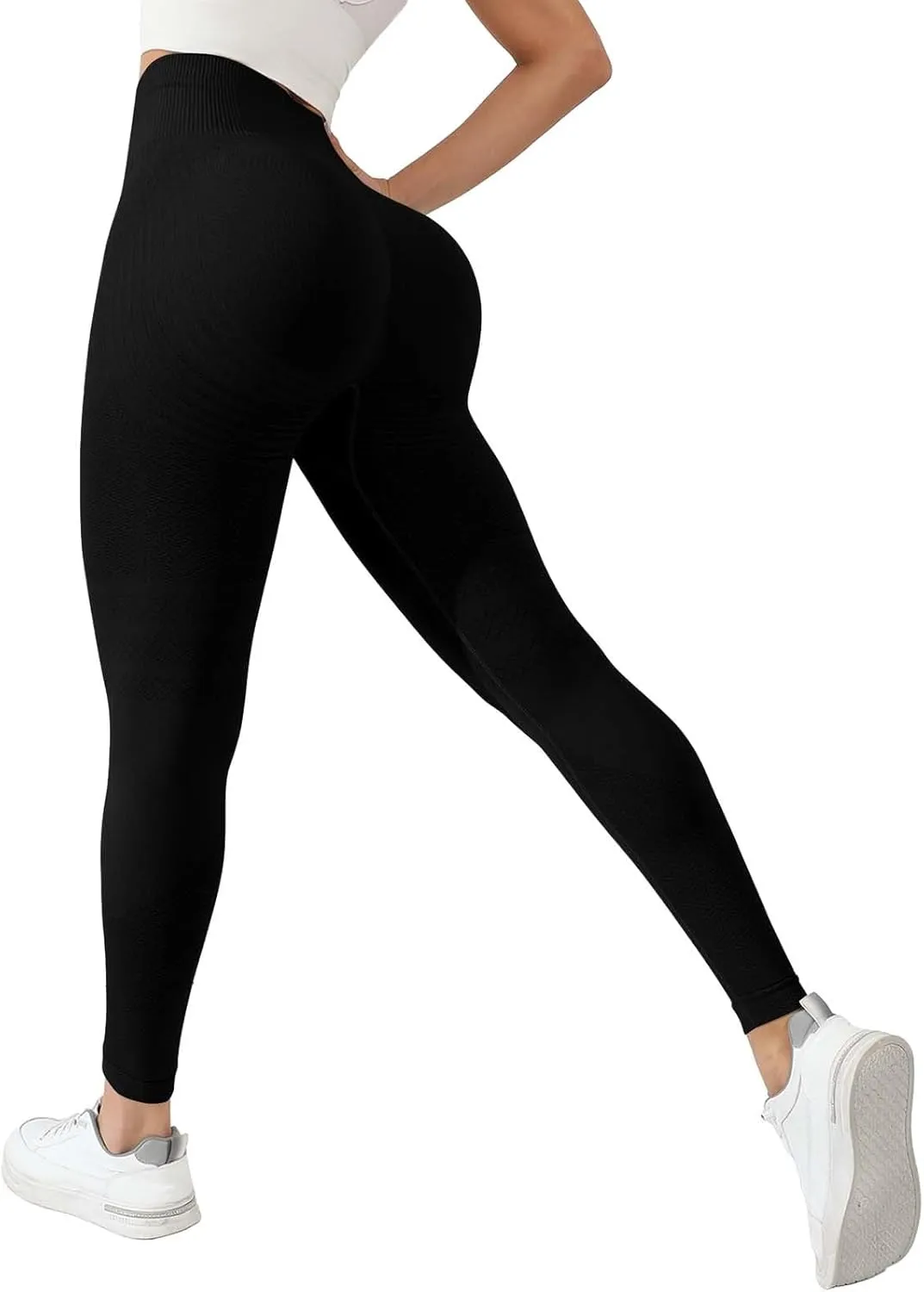 Women's Knit Breathable Yoga Pants Trendy Slim Tight Height Waist Gym Fitness Leggings Park Jogging Casual Sweatpants