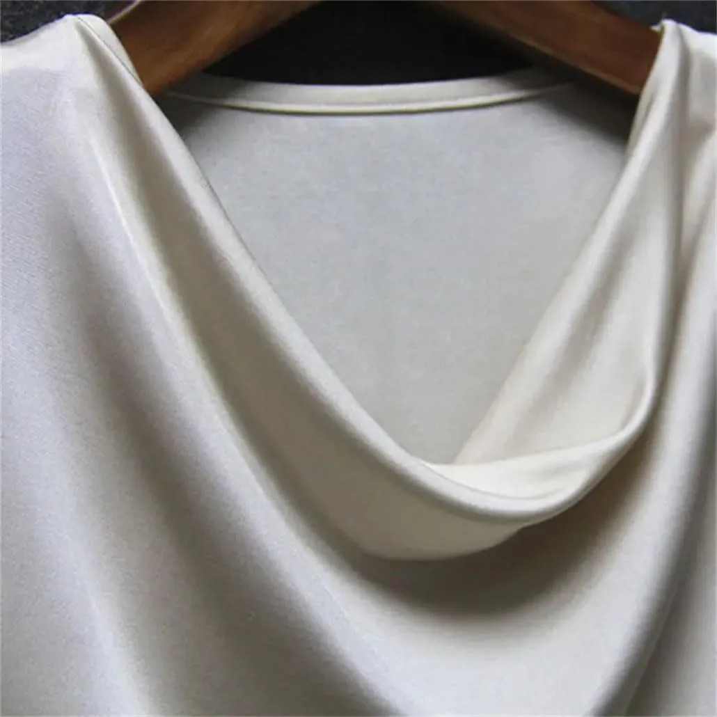 Women's Knit Drape V Neck T-Shirts Solid Color Short Sleeve Tops