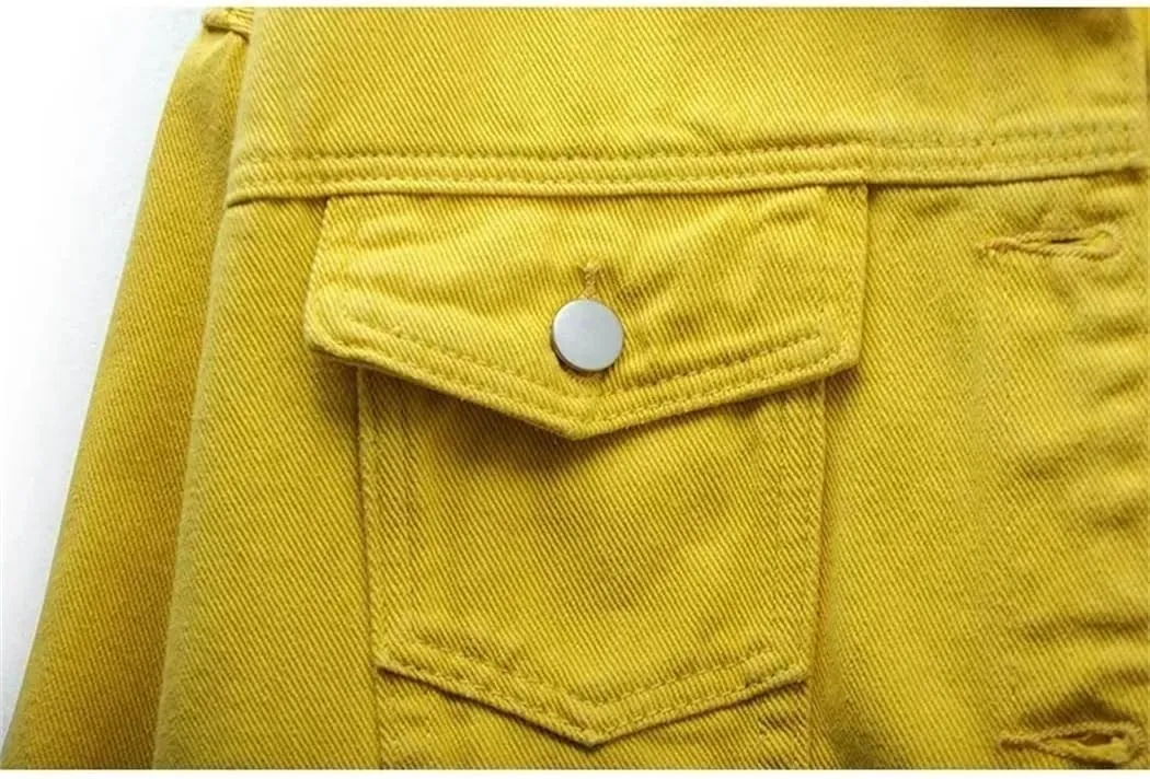 Women's Short Korean Style Loose Long Sleeve Jacket Student Spring And Autumn Denim Jacket Top