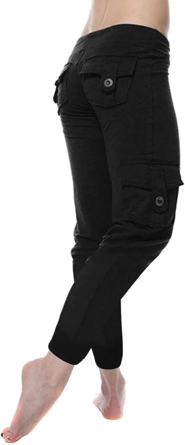 Women's Stretch High Waist Yoga Pant Trendy Daily Home Lounge Gym Fitness Sweatpants Office Work Dress Casual Trouser