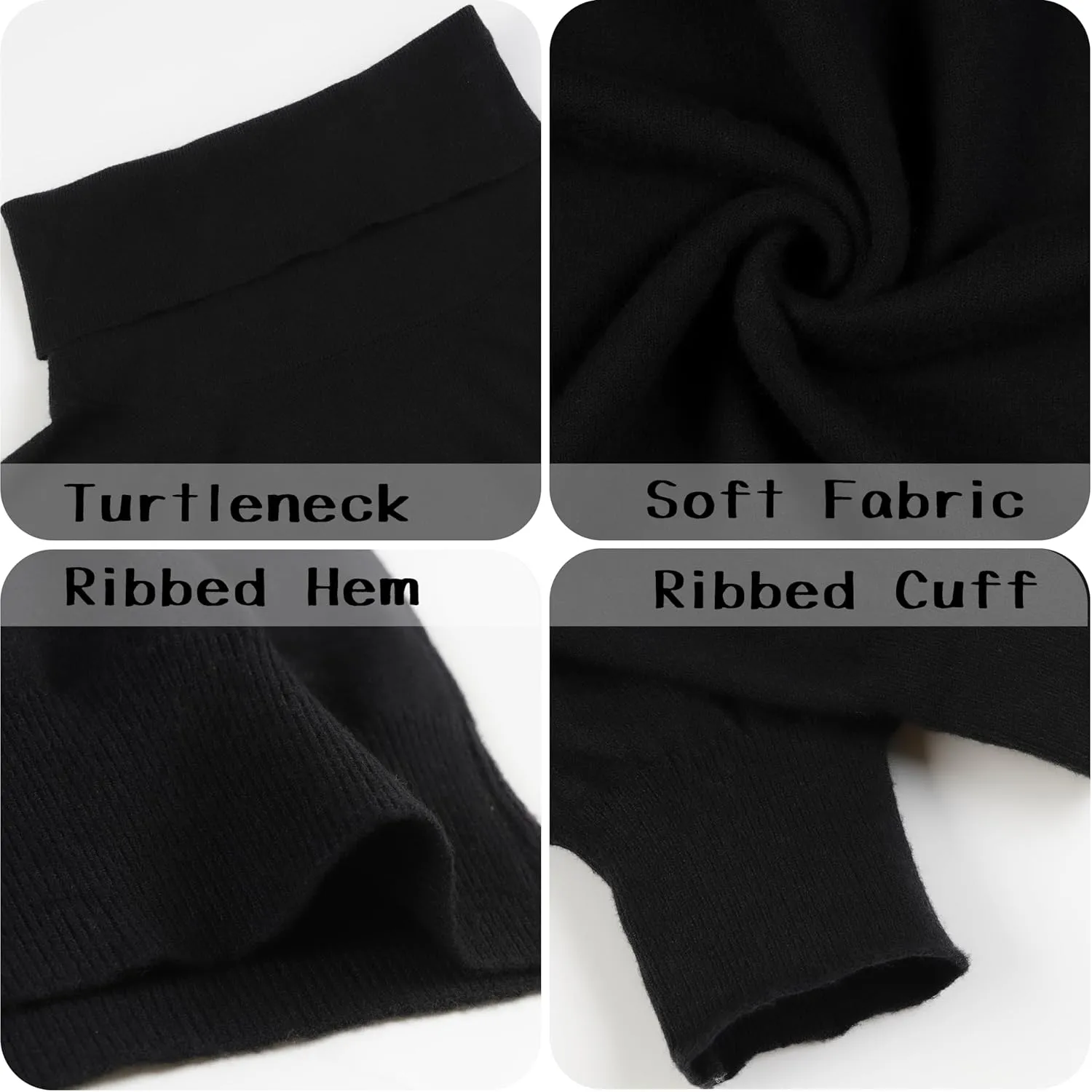 Women's Turtleneck Sweater Long Sleeve Lightweight Pullover Knit Tops