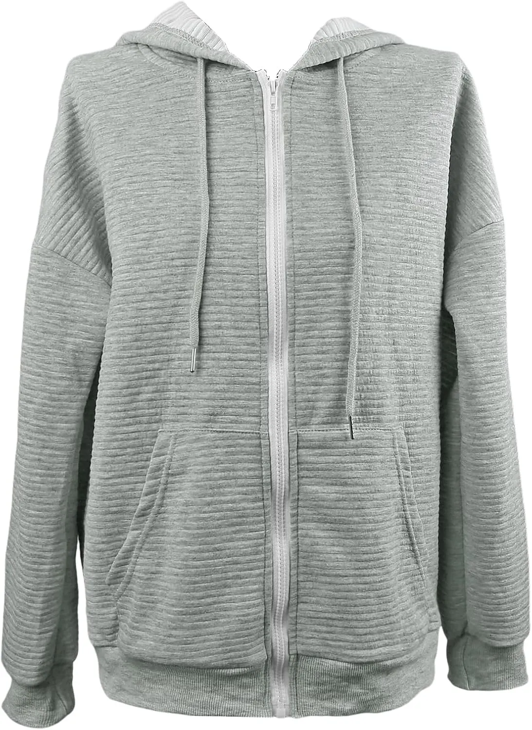 Womens Zip Up Hoodies Oversized Sweatshirts Hoodies Drawstring Casual Long Sleeve Casual Jacket with Pockets