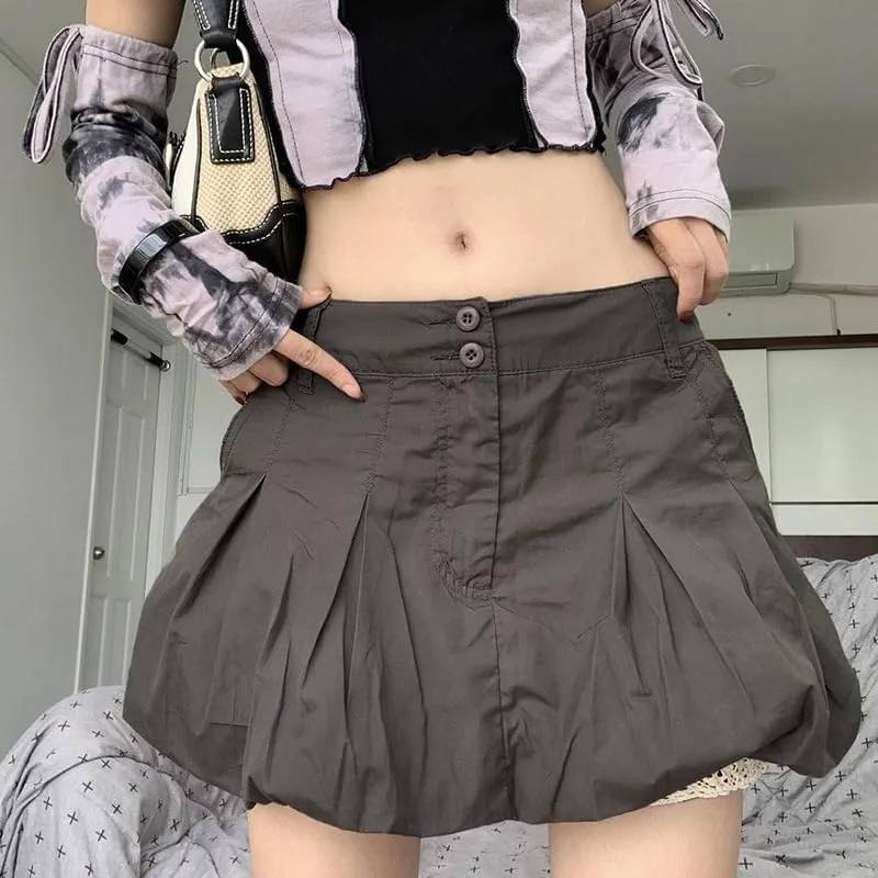 Y2K Cargo Skirt Coquette Mini Skirts for Women Preppy High Waisted A Line Pleated Skirt with Lace Skort Fairy Grunge