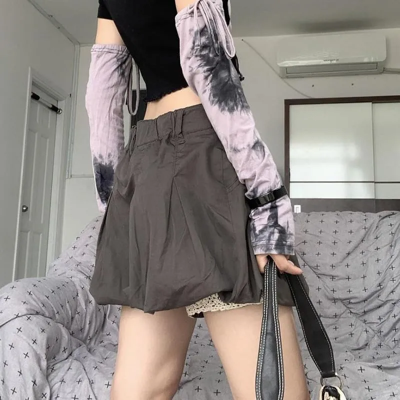 Y2K Cargo Skirt Coquette Mini Skirts for Women Preppy High Waisted A Line Pleated Skirt with Lace Skort Fairy Grunge