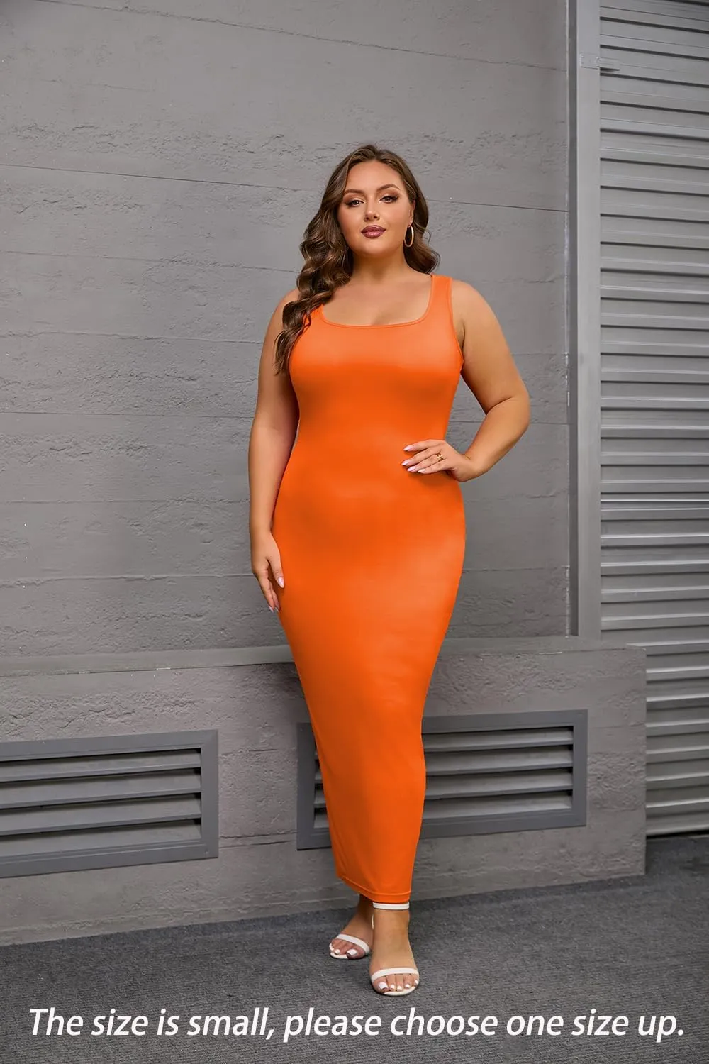 YeGine Women Plus Size Sleeveless Bodycon Maxi Dresses Sexy Slim Tank Dresses