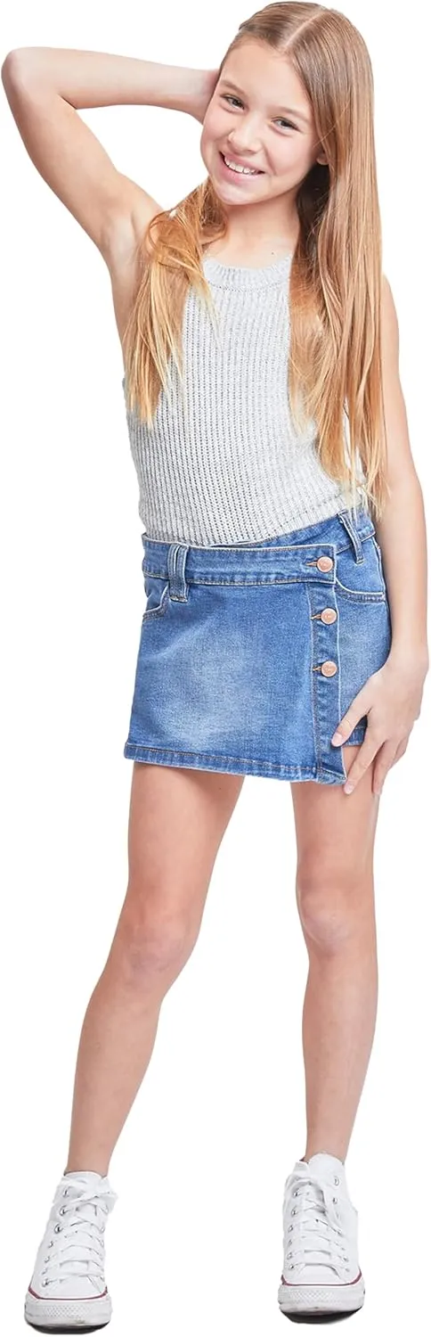 YMI Girls 3-Button Asymemetric Skort is Both Stylish and Comfortable