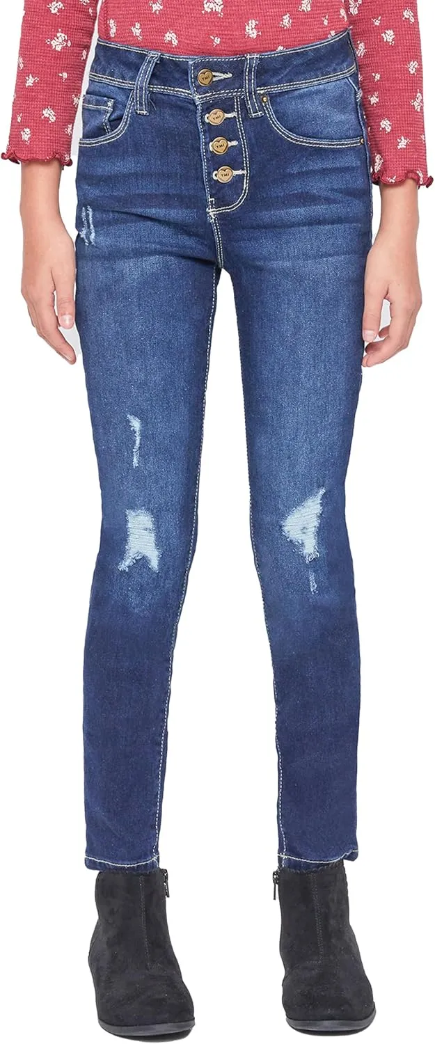 YMI Girls Essential Button Fly Skinny Jeans