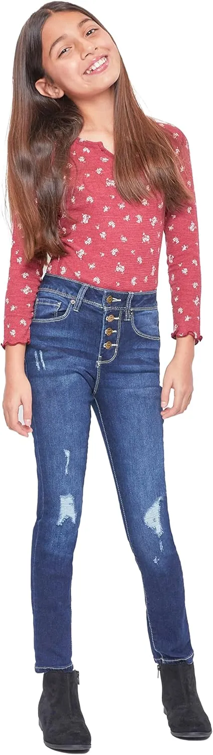 YMI Girls Essential Button Fly Skinny Jeans