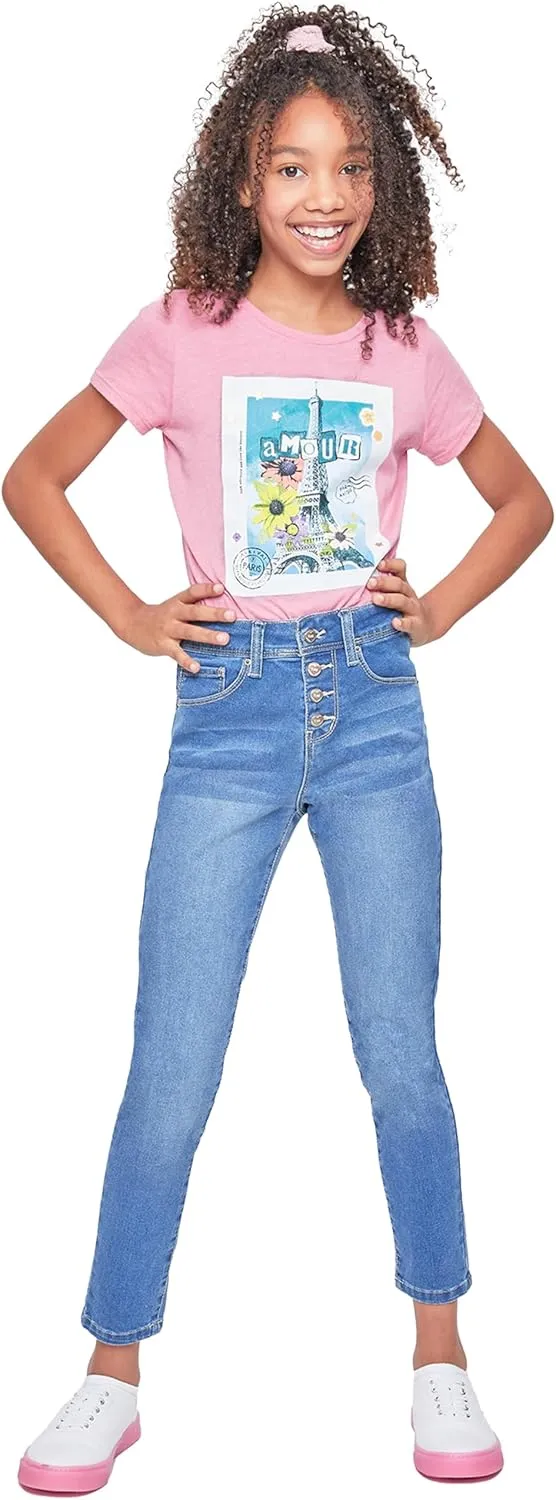 YMI Girls Essential Button Fly Skinny Jeans