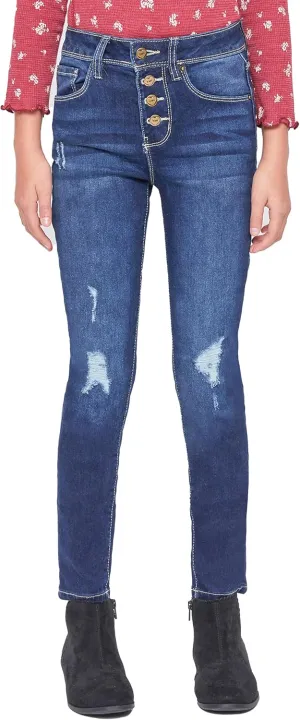 YMI Girls Essential Button Fly Skinny Jeans