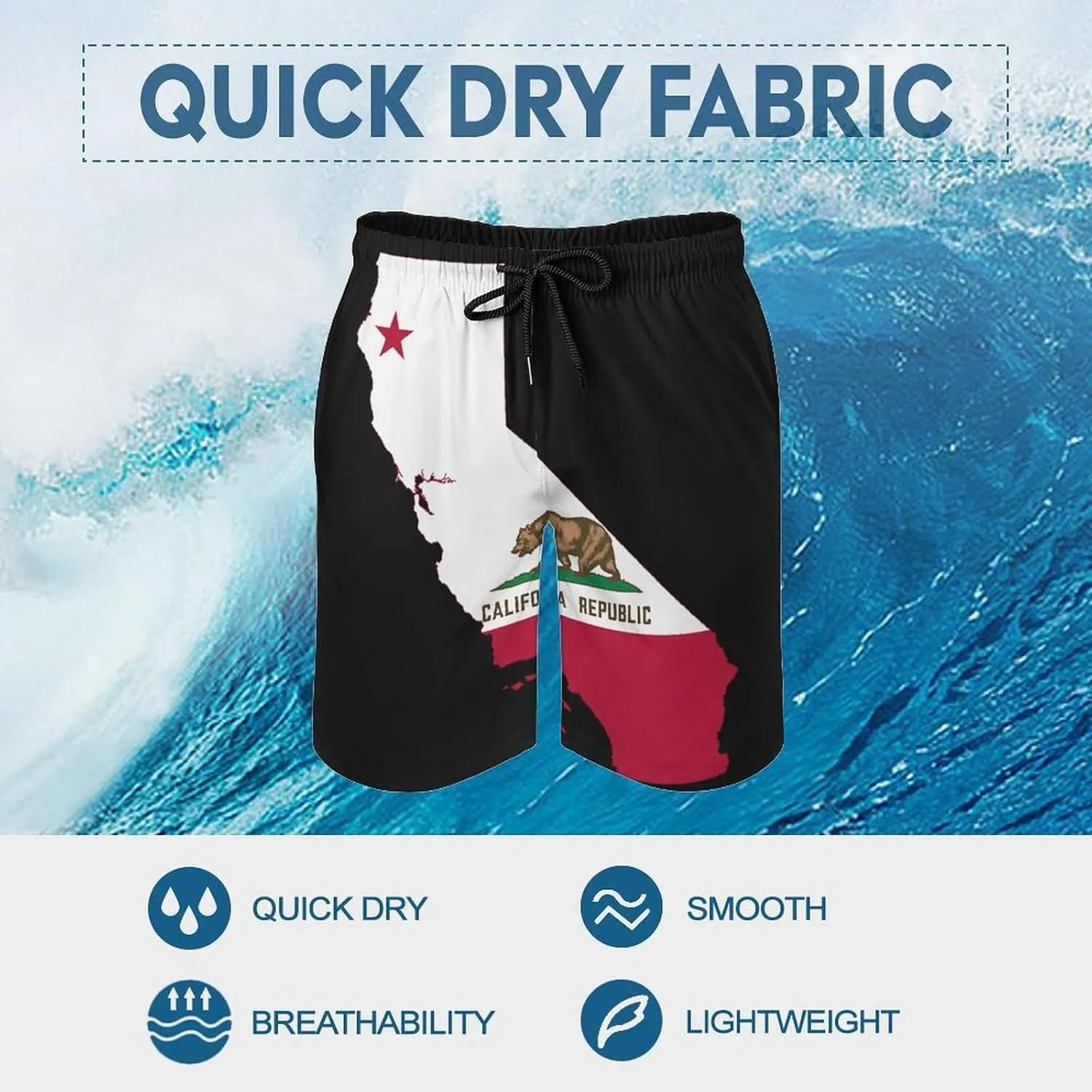 Zakqeik Slovakia Flag Mens Swim Trunks Quick Dry Swim Shorts with Pockets Funny Beach Shorts