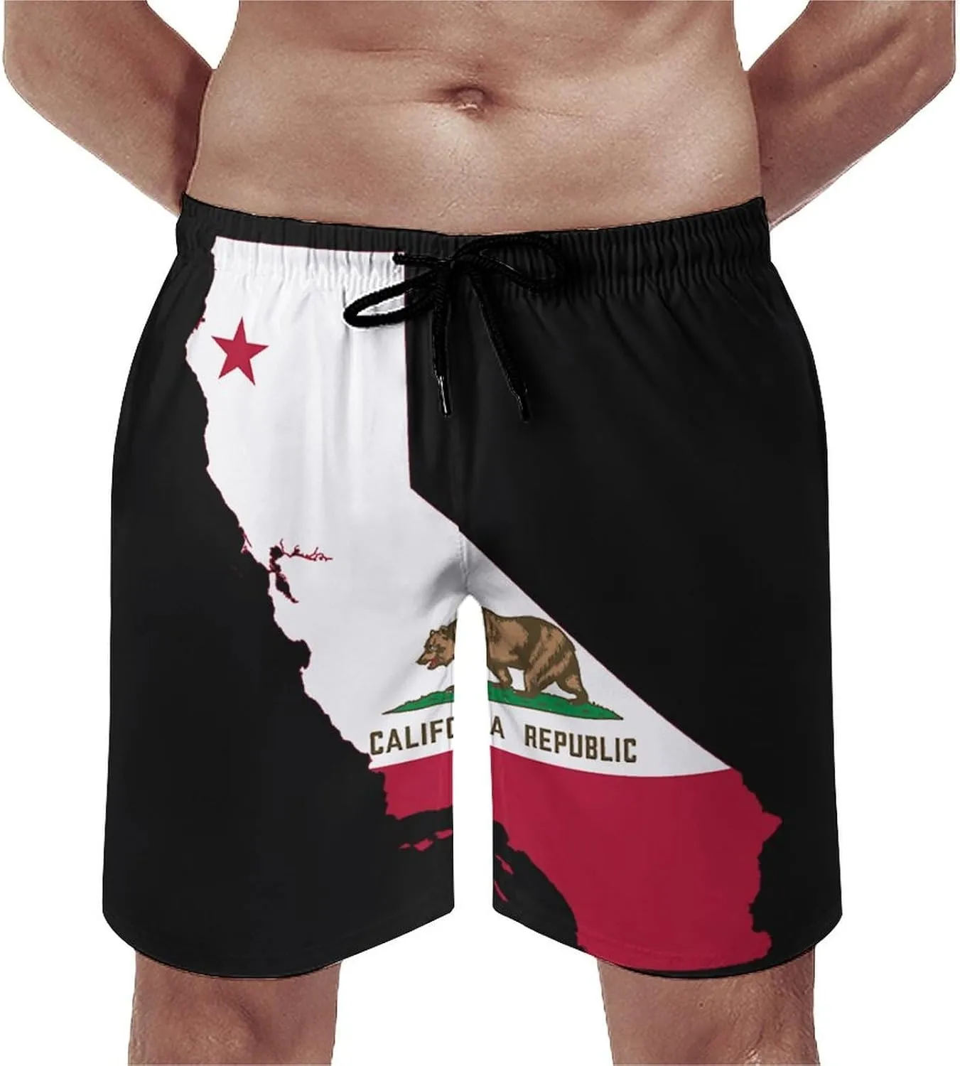 Zakqeik Slovakia Flag Mens Swim Trunks Quick Dry Swim Shorts with Pockets Funny Beach Shorts