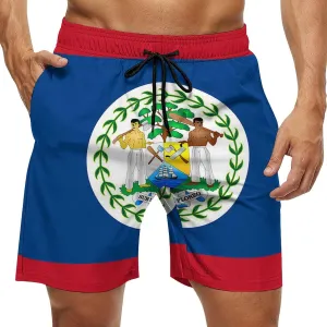 Zakqeik Slovakia Flag Mens Swim Trunks Quick Dry Swim Shorts with Pockets Funny Beach Shorts