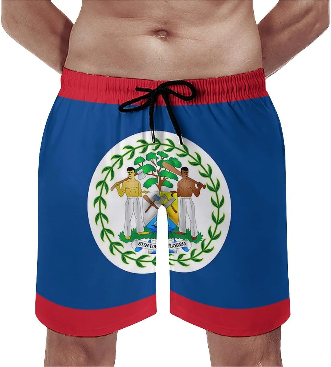 Zakqeik Slovakia Flag Mens Swim Trunks Quick Dry Swim Shorts with Pockets Funny Beach Shorts