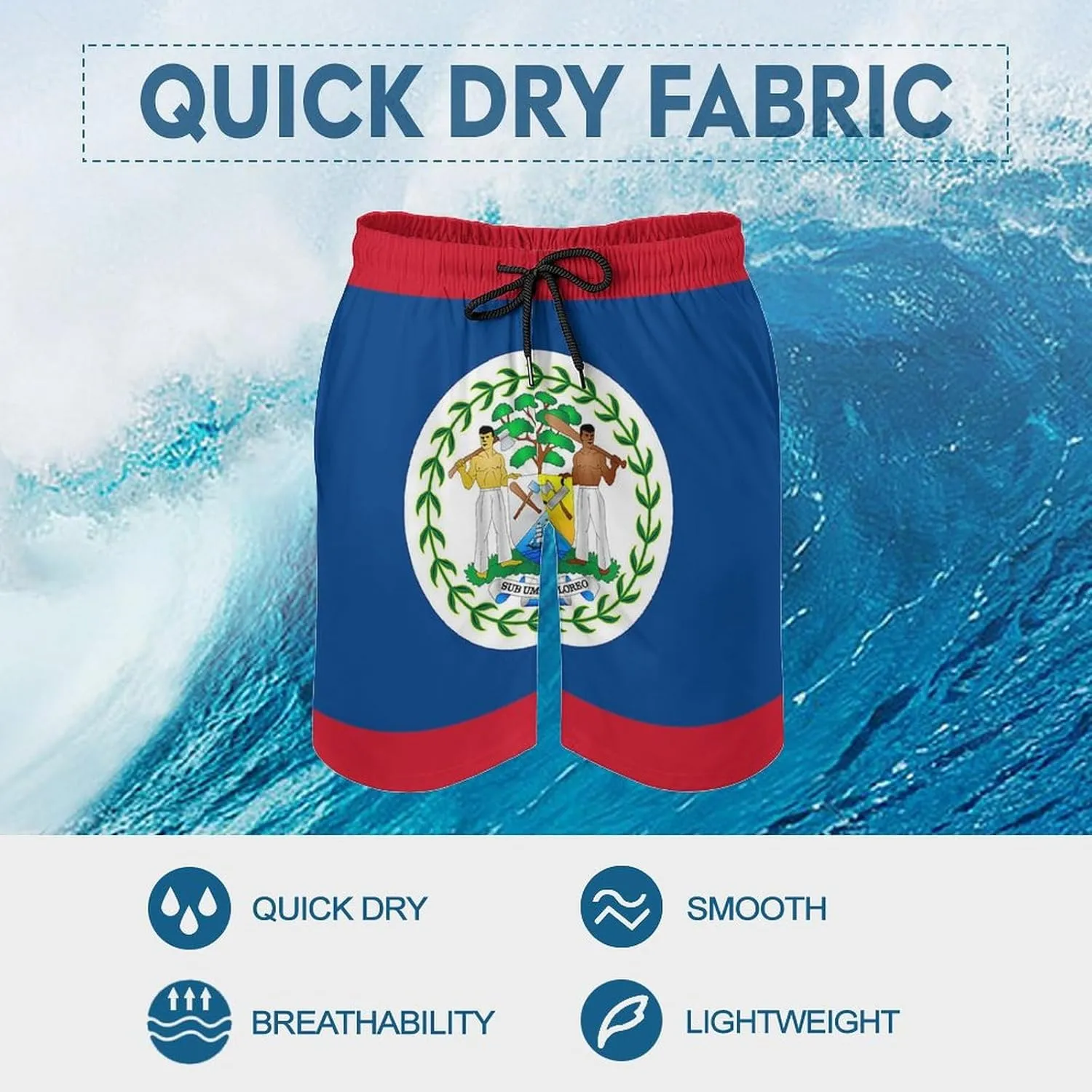 Zakqeik Slovakia Flag Mens Swim Trunks Quick Dry Swim Shorts with Pockets Funny Beach Shorts