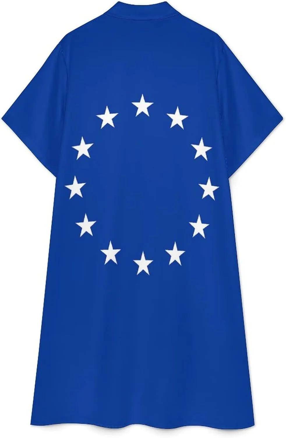 Zakqeik Women's Texas Flag Map Shirt Dress Collar V-Neck Button Down Short Sleeve Long Dresses