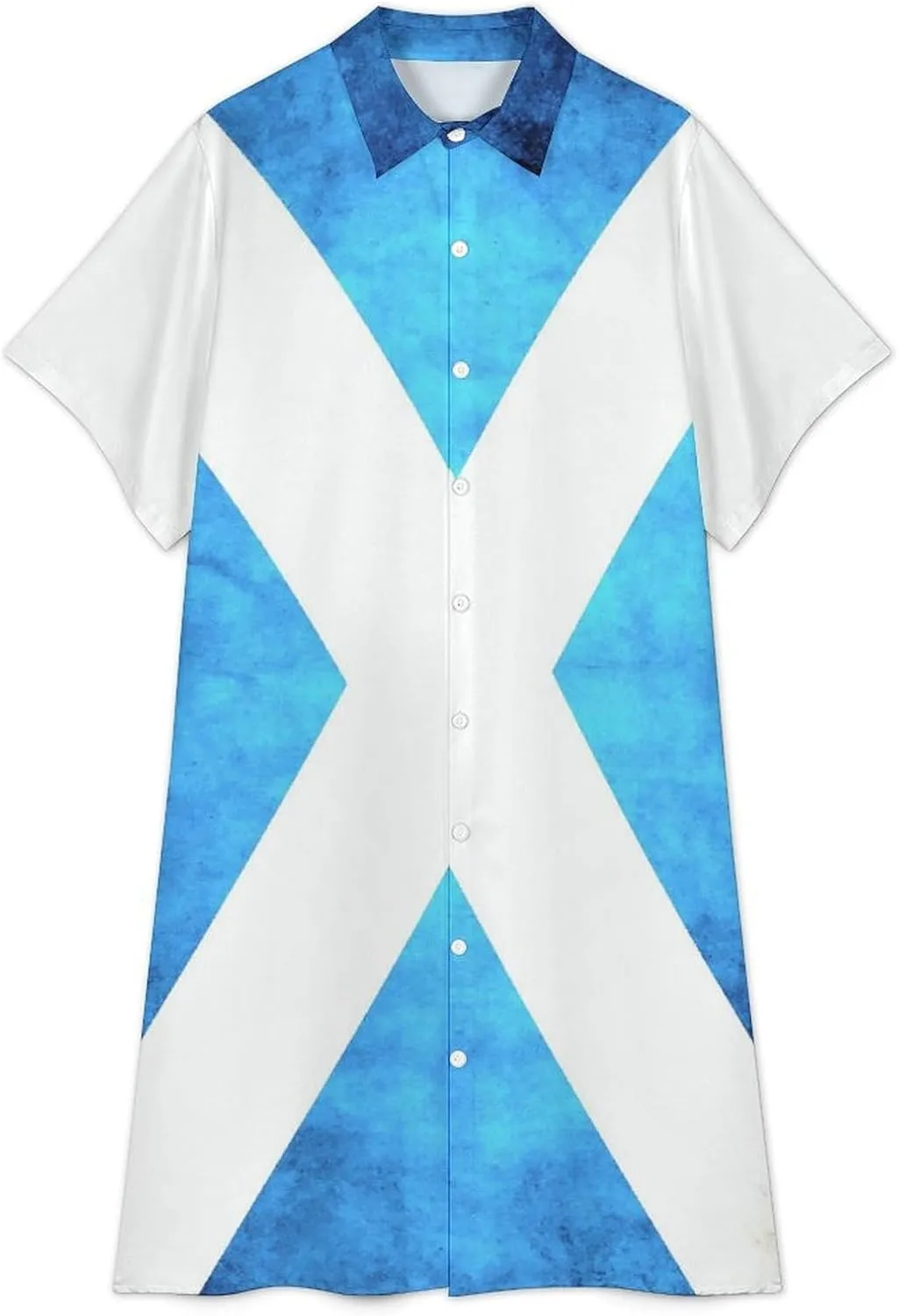 Zakqeik Women's Zimbabwe Flag Shirt Dress Collar V-Neck Button Down Loose Short Sleeve Long Dresses